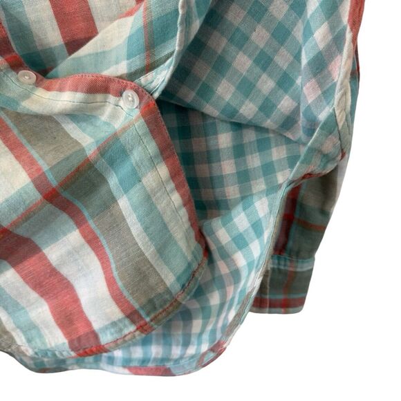 Tribal Brand Large Button Flannel Shirt Plaid Long Sleeve Roll Tabs Womens - Picture 11 of 16